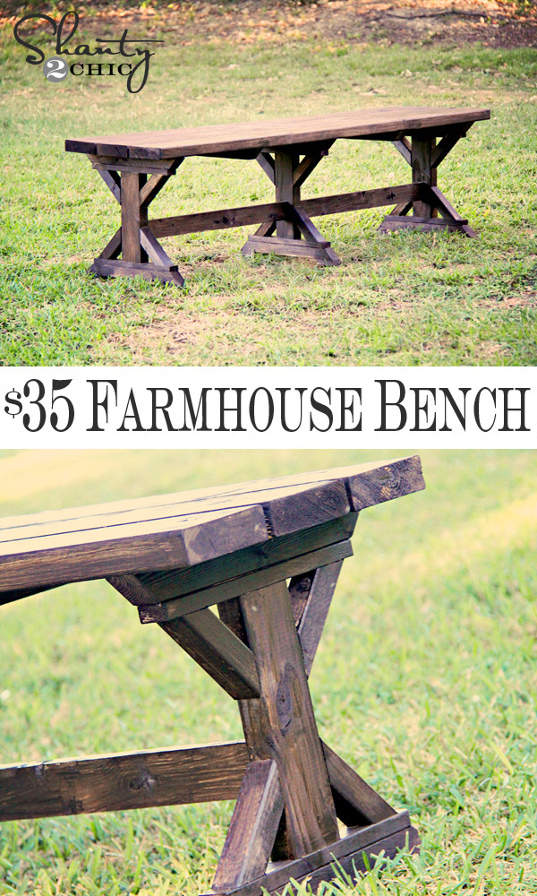 Best ideas about DIY Farmhouse Benches
. Save or Pin DIY Bench Farmhouse Style Shanty 2 Chic Now.