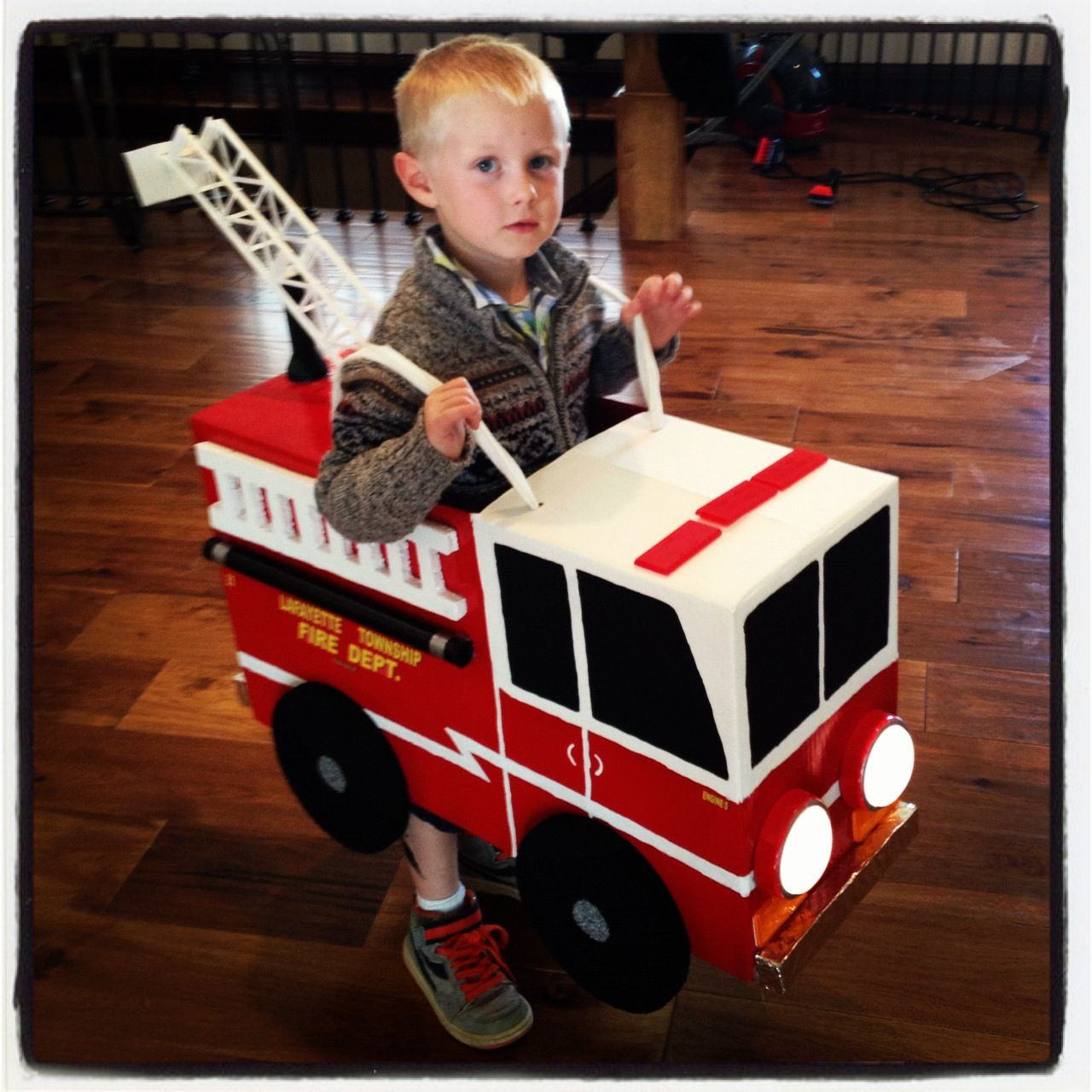 Best ideas about DIY Fire Truck Costume
. Save or Pin Homemade Halloween firetruck costume made out of a Now.