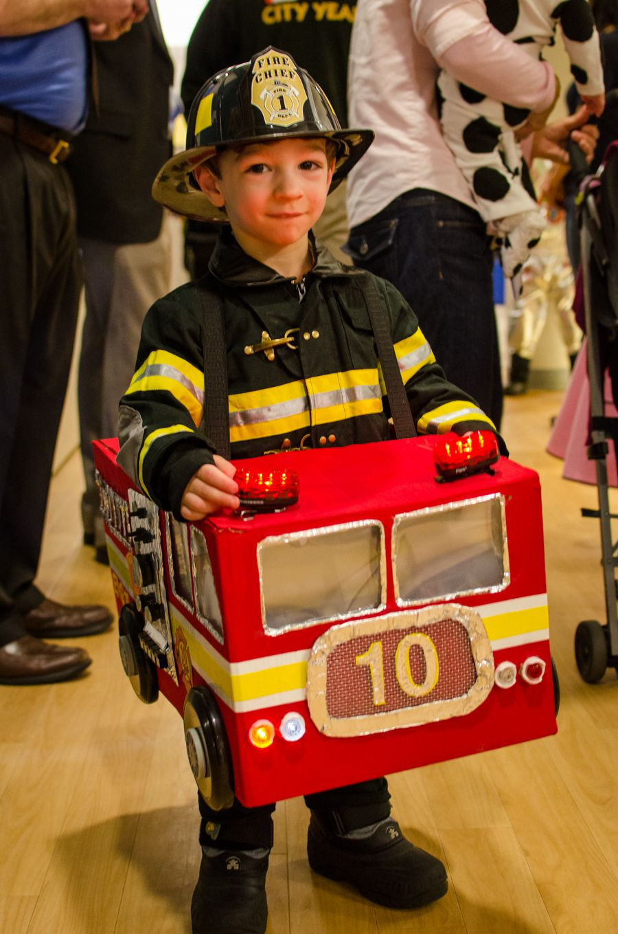 Best ideas about DIY Fire Truck Costume
. Save or Pin fire fighter truck costume Need to some reflective Now.