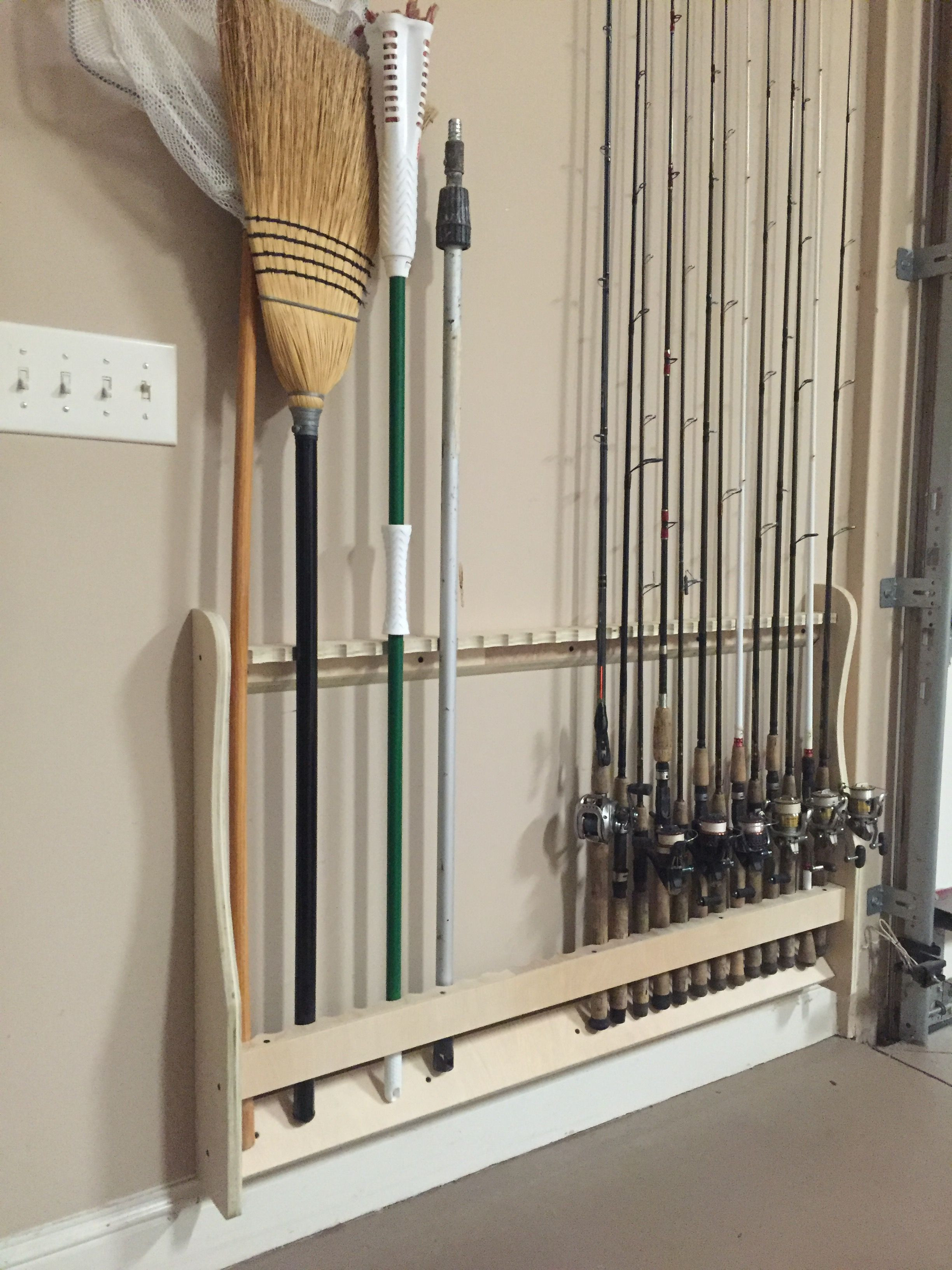 Best ideas about DIY Fishing Rod Holder Wall Mount
. Save or Pin Wall Mounted Rod Rack Vertical Get Organized Built by Now.