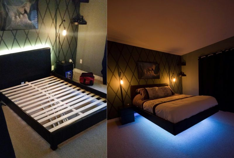 Best ideas about DIY Floating Bed Frame With Led Lighting
. Save or Pin DIY bed frame with hidden lighting underneath Now.