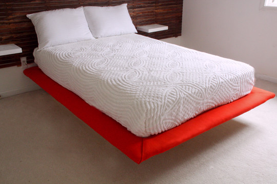 Best ideas about DIY Floating Bed
. Save or Pin DIY Slatted Headboard with Upholstered Floating Platform Now.