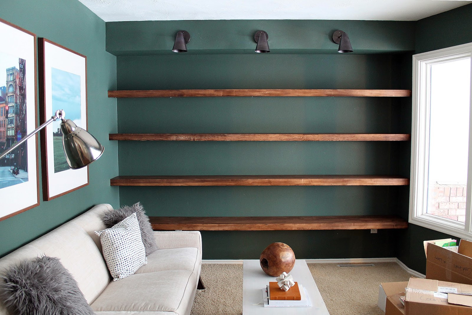 Best ideas about DIY Floating Bookshelves
. Save or Pin DIY Solid Wood Wall to Wall Shelves Chris Loves Julia Now.