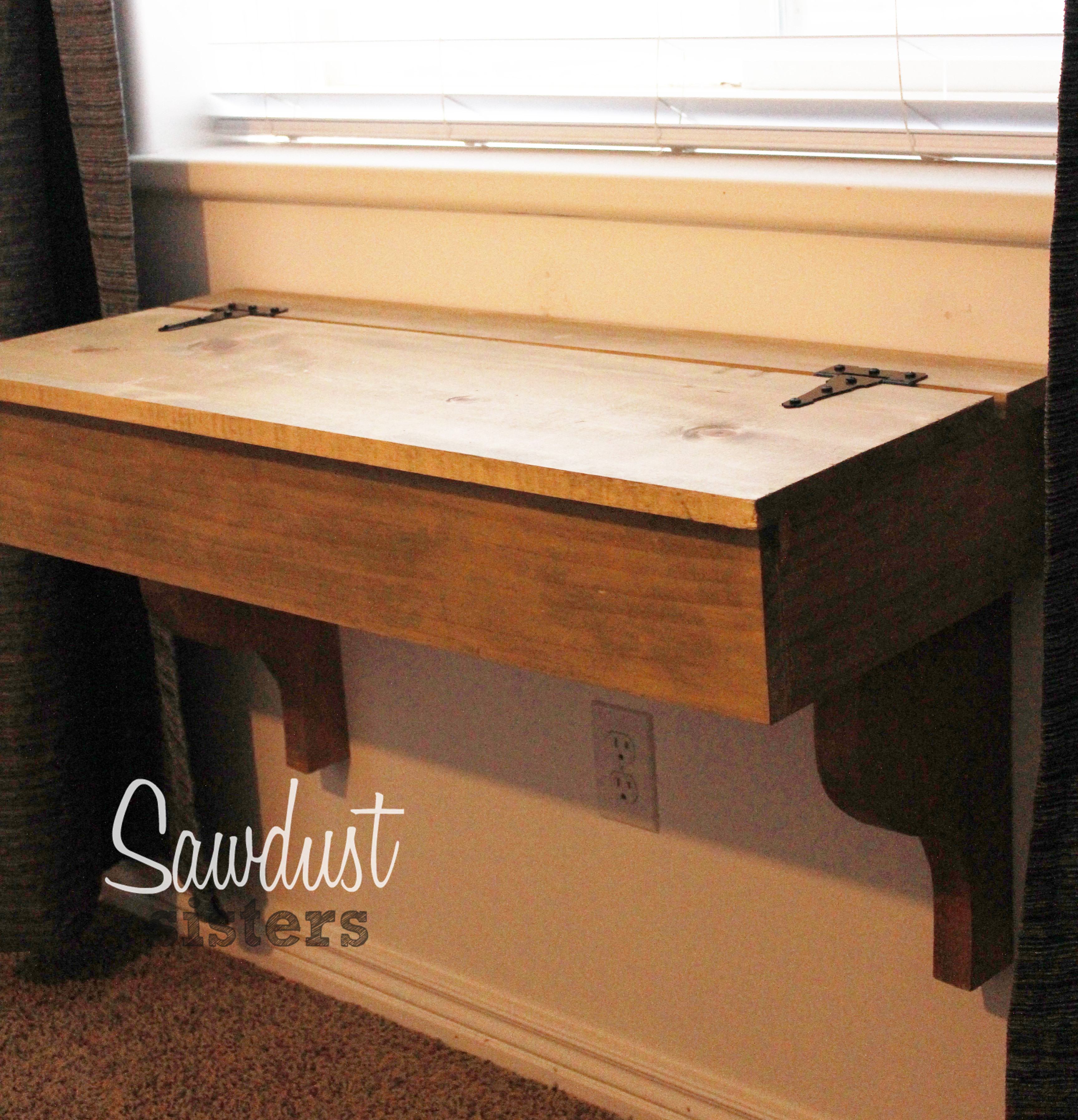 Best ideas about DIY Floating Desk
. Save or Pin DIY Floating Desk Vanity with Storage Sawdust Sisters Now.