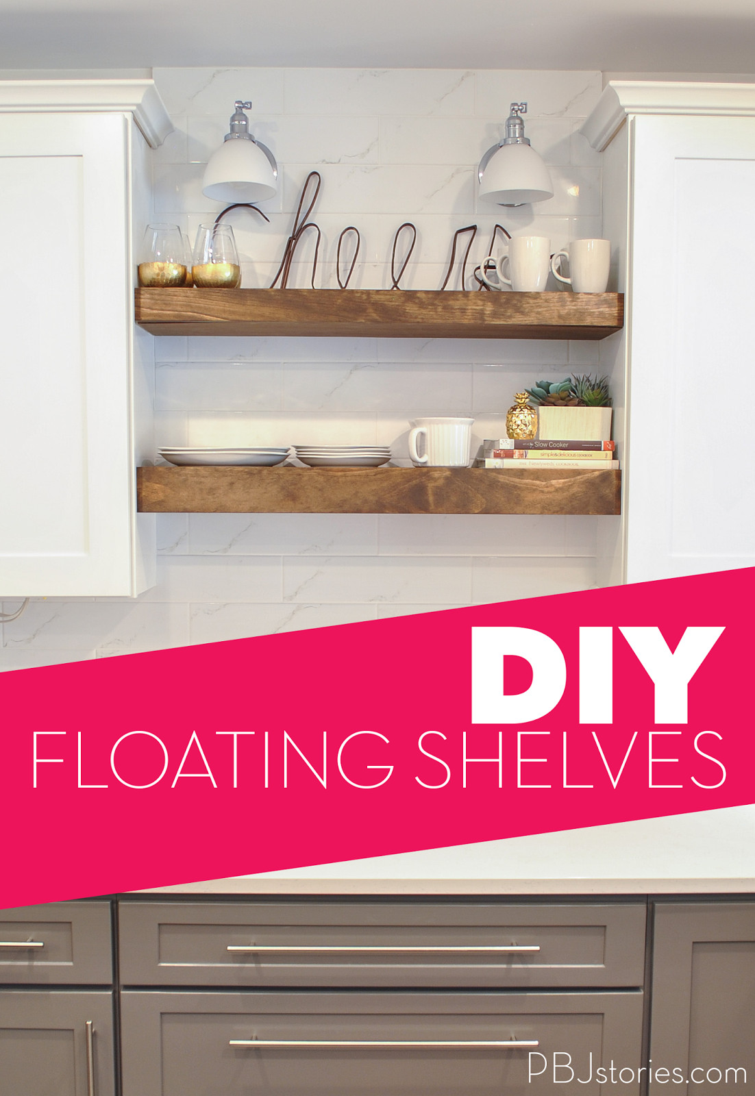 Best ideas about DIY Floating Kitchen Shelves
. Save or Pin PBJstories Our DIY Open Kitchen Shelves Now.