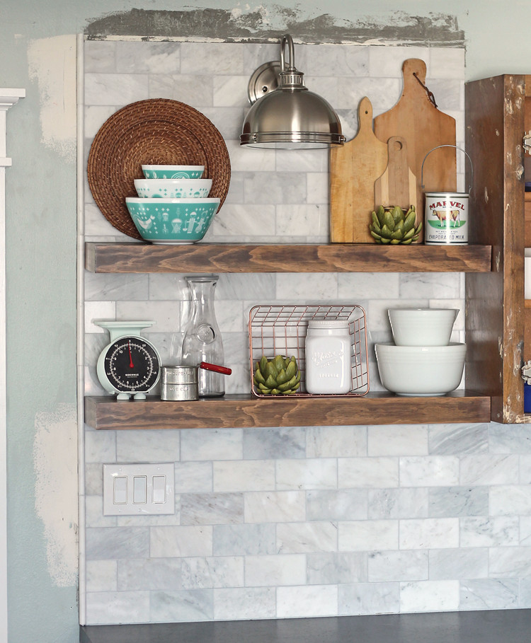 Best ideas about DIY Floating Kitchen Shelves
. Save or Pin The Craft Patch DIY Marble Subway Tile Backsplash Tips Now.