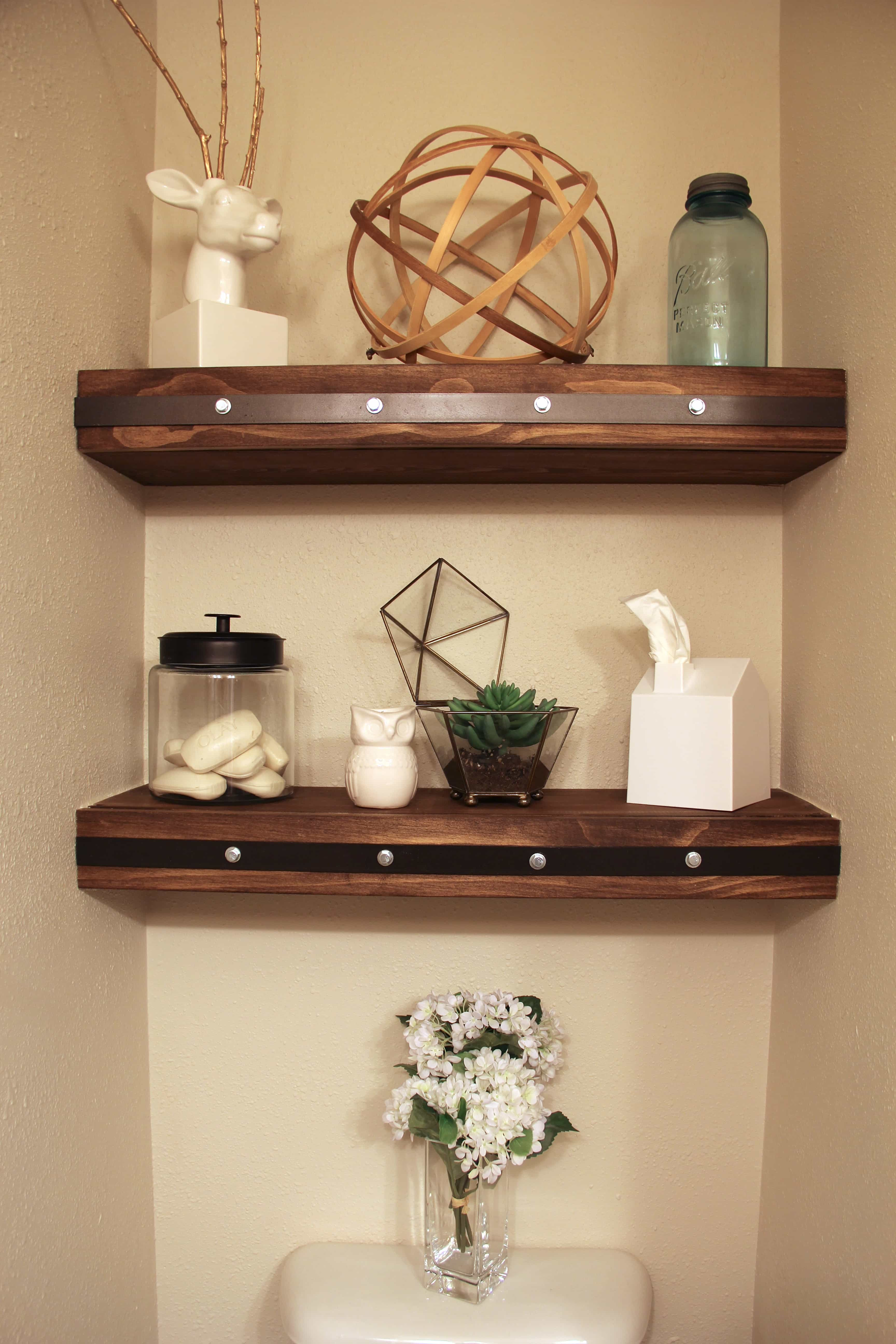 Best ideas about DIY Floating Shelves
. Save or Pin DIY Floating Shelves with Faux Rivets Now.