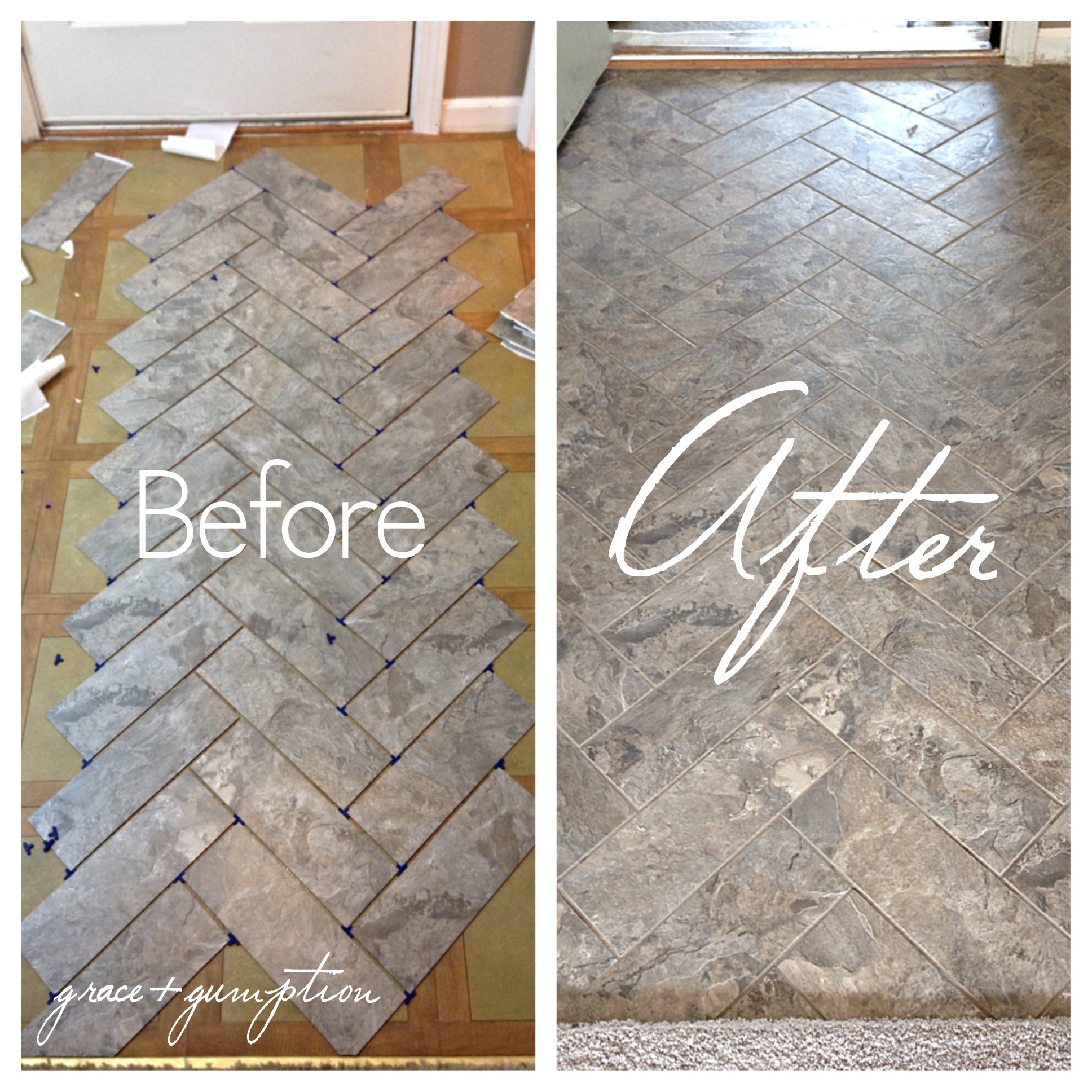 Best ideas about DIY Floor Tile
. Save or Pin DIY Herringbone [Peel n Stick] Tile Floor Now.