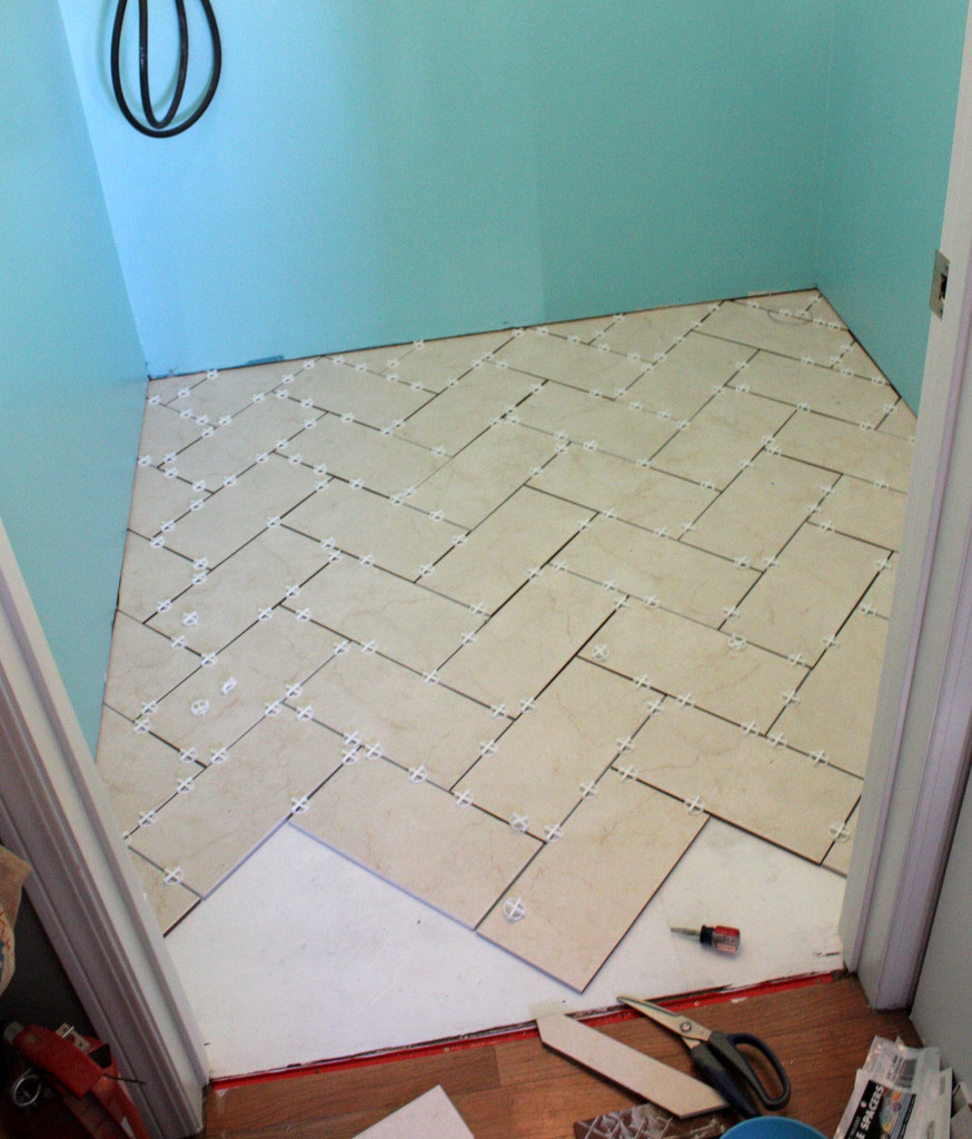 Best ideas about DIY Floor Tile
. Save or Pin Sweet Something Designs DIY Herringbone Tile Floor Now.