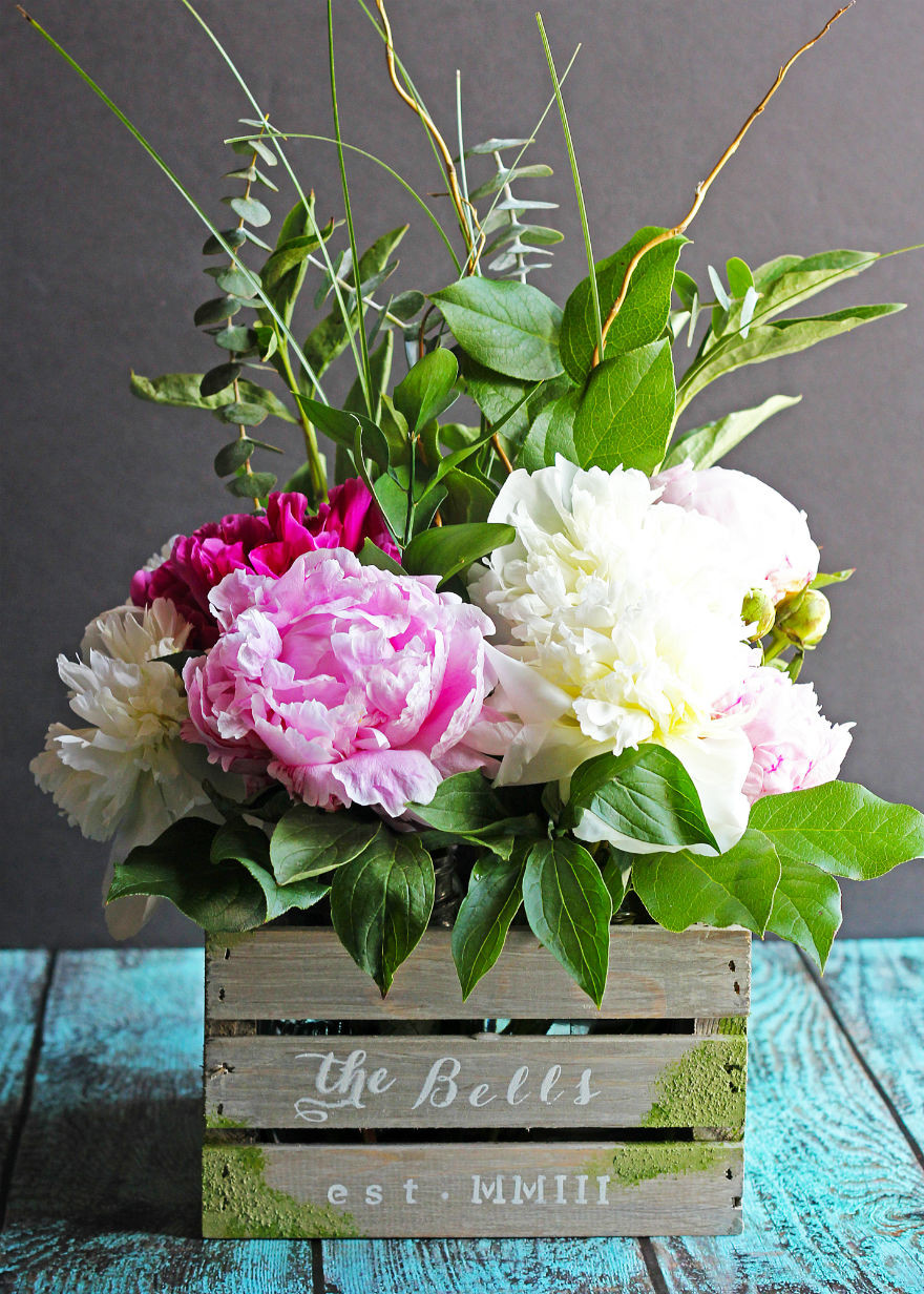 Best ideas about DIY Flower Centerpieces
. Save or Pin DIY Barnwood Crate Flower Centerpiece Now.