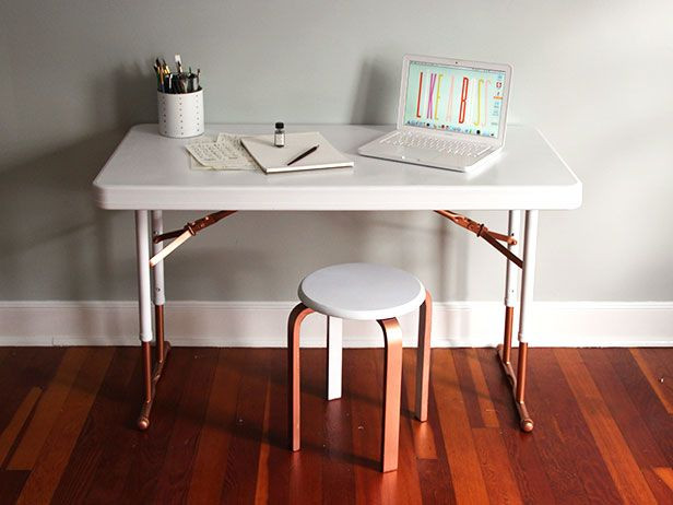 Best ideas about DIY Folding Desk
. Save or Pin Upcycle a Plastic Folding Table Into a Chic Desk Now.