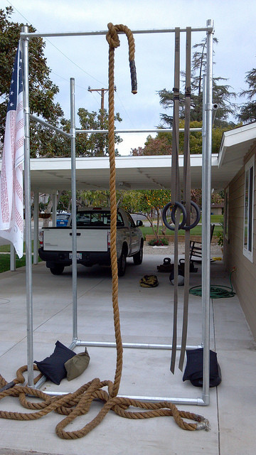 Best ideas about DIY Free Standing Pull Up Bar
. Save or Pin DIY Freestanding Pull Up Station and Workout Structure Now.