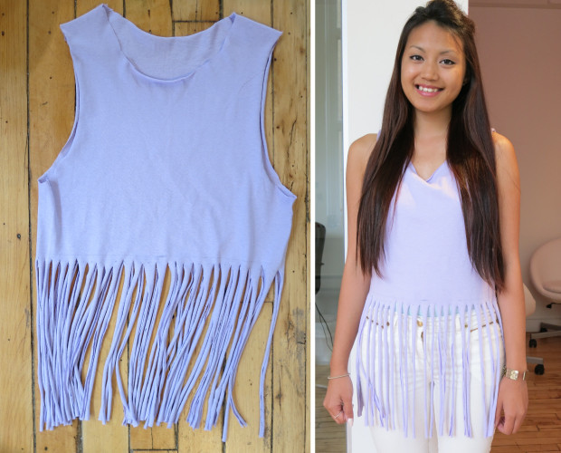 Best ideas about DIY Fringe Shirt
. Save or Pin Old Tee Makeovers Part 2 The DIY Fringe Tee Now.