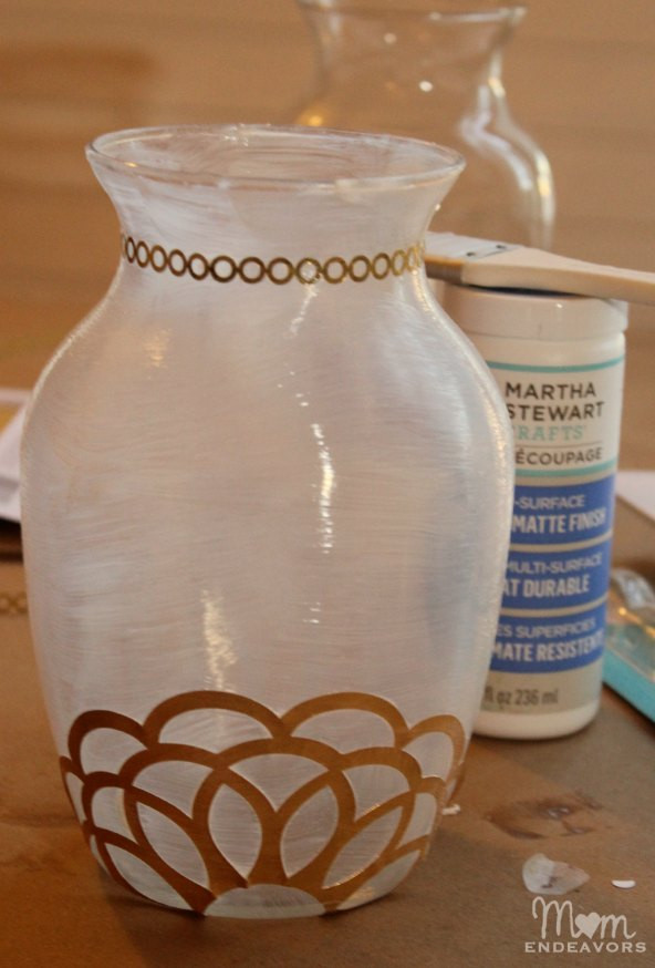 Best ideas about DIY Frosted Glass
. Save or Pin DIY Frosted Glass Gold Trim Holiday Vase Now.