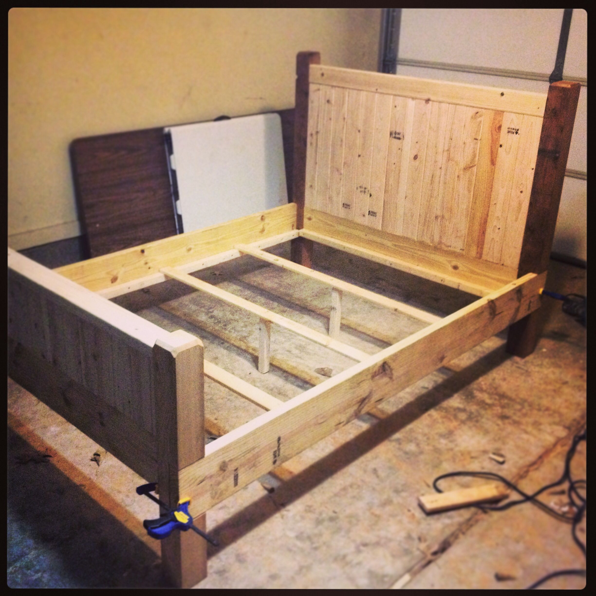 Best ideas about DIY Full Size Bed Frame
. Save or Pin DIY full size bed frame almost finished made with 2x4s Now.