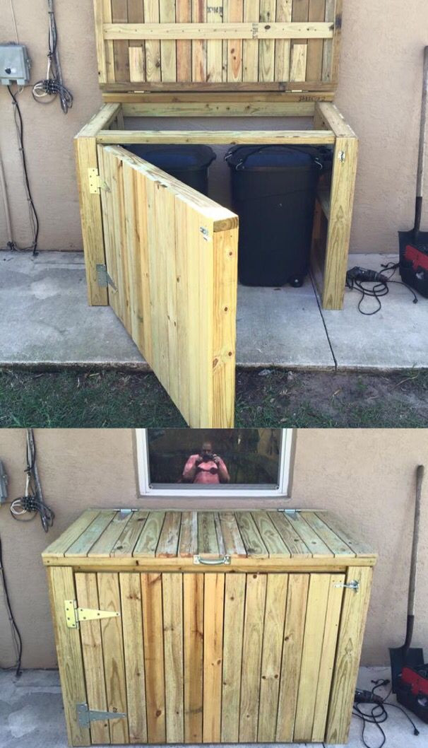 Best ideas about DIY Garbage Can Storage
. Save or Pin The garbage can shed built over the weekend to stop pesky Now.