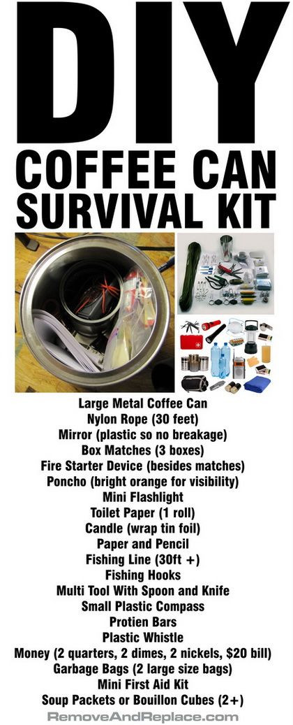 Best ideas about DIY Gear Supply
. Save or Pin DIY Coffee Can Survival Kit – Perfect For Leaving In Your Now.