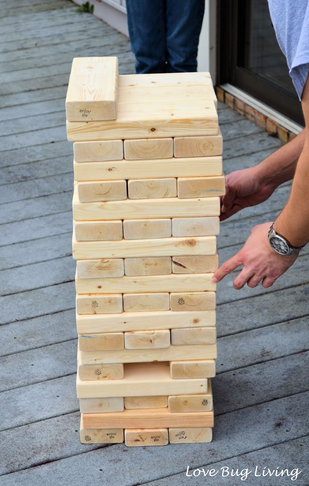 Best ideas about DIY Giant Jenga
. Save or Pin Love Bug Living DIY Giant Jenga Game Now.