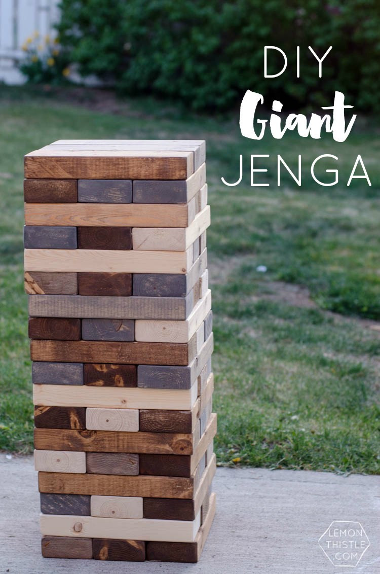 Best ideas about DIY Giant Jenga
. Save or Pin 5 DIY Yard Games Hours of Fun Jenga Dominoes Yahtzee Now.