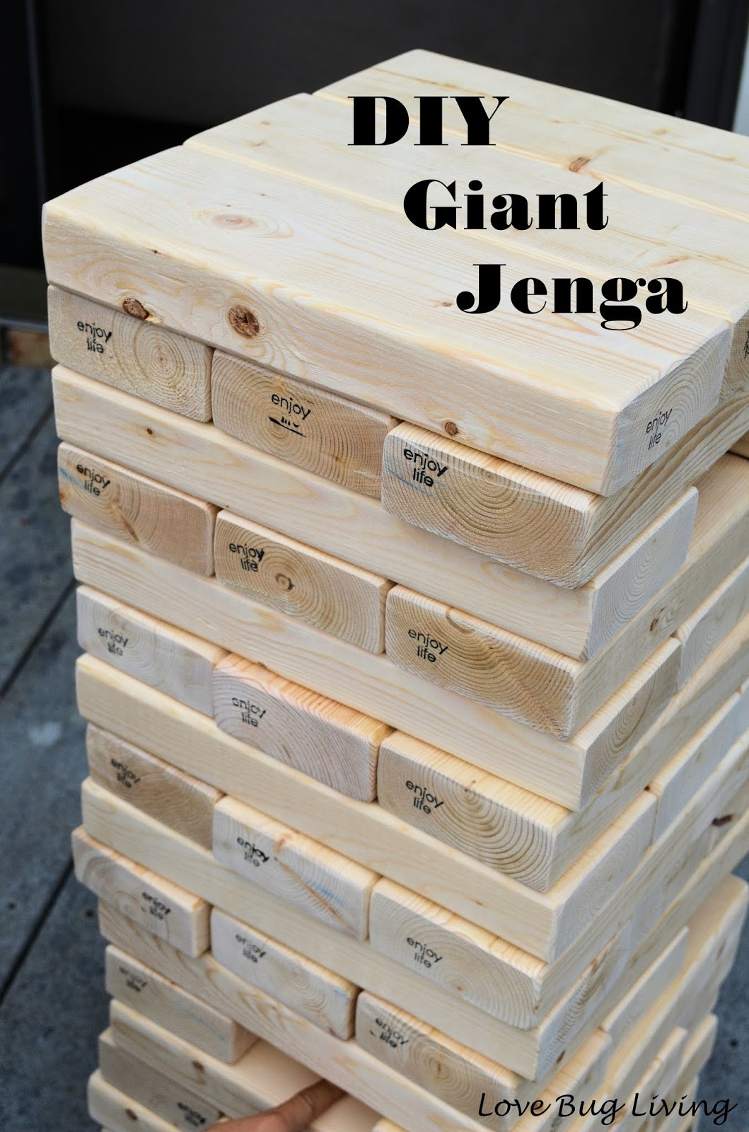 Best ideas about DIY Giant Jenga
. Save or Pin Love Bug Living DIY Giant Jenga Game Now.