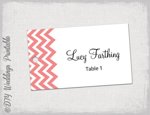 Best ideas about DIY Gift Tags Templates
. Save or Pin DIY Favor tags template Chevron Coral escort card Now.