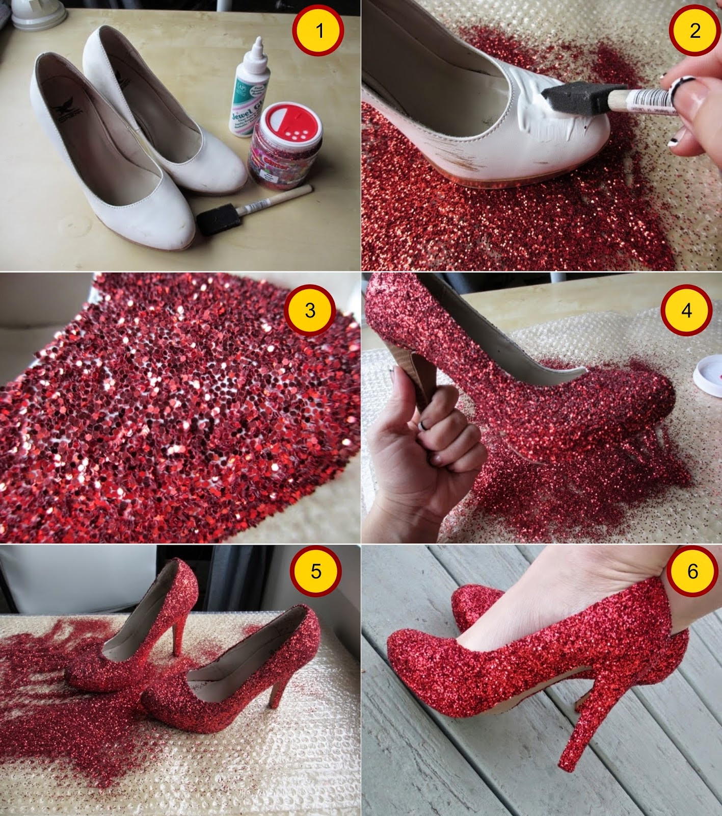 Best ideas about DIY Glitter Shoes
. Save or Pin DIY Dorothy Glitter Heels Now.
