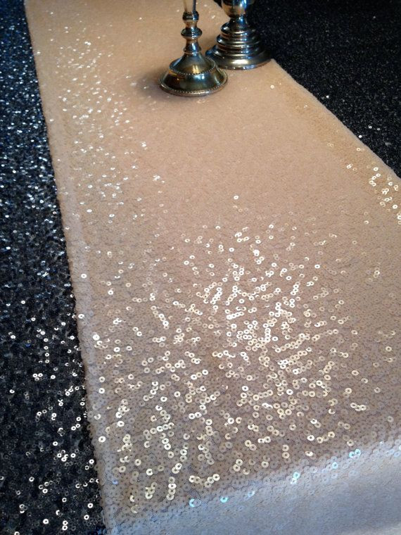 Best ideas about DIY Glitter Tablecloth
. Save or Pin Nude Sequin Table Runner over grey sequin tablecloth Now.