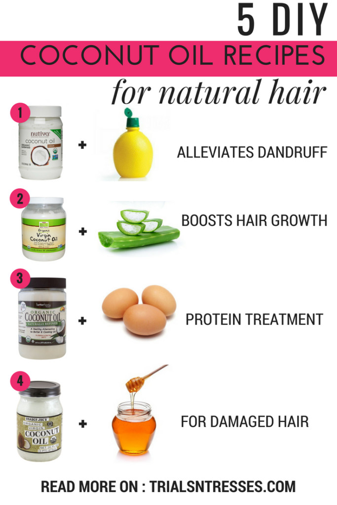 Best ideas about DIY Hair Treatment
. Save or Pin 5 DIY Coconut Oil Recipes For Natural Hair Trials N Tresses Now.