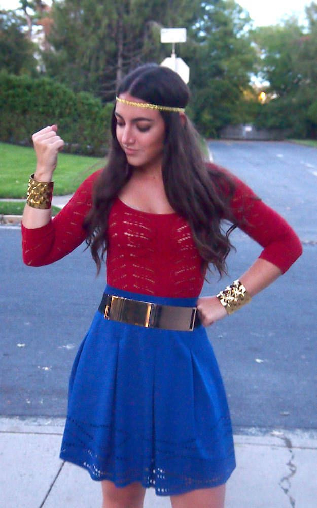 Best ideas about DIY Halloween Costume Women
. Save or Pin Wonder Woman Halloween Costume Accessories a blue skirt Now.