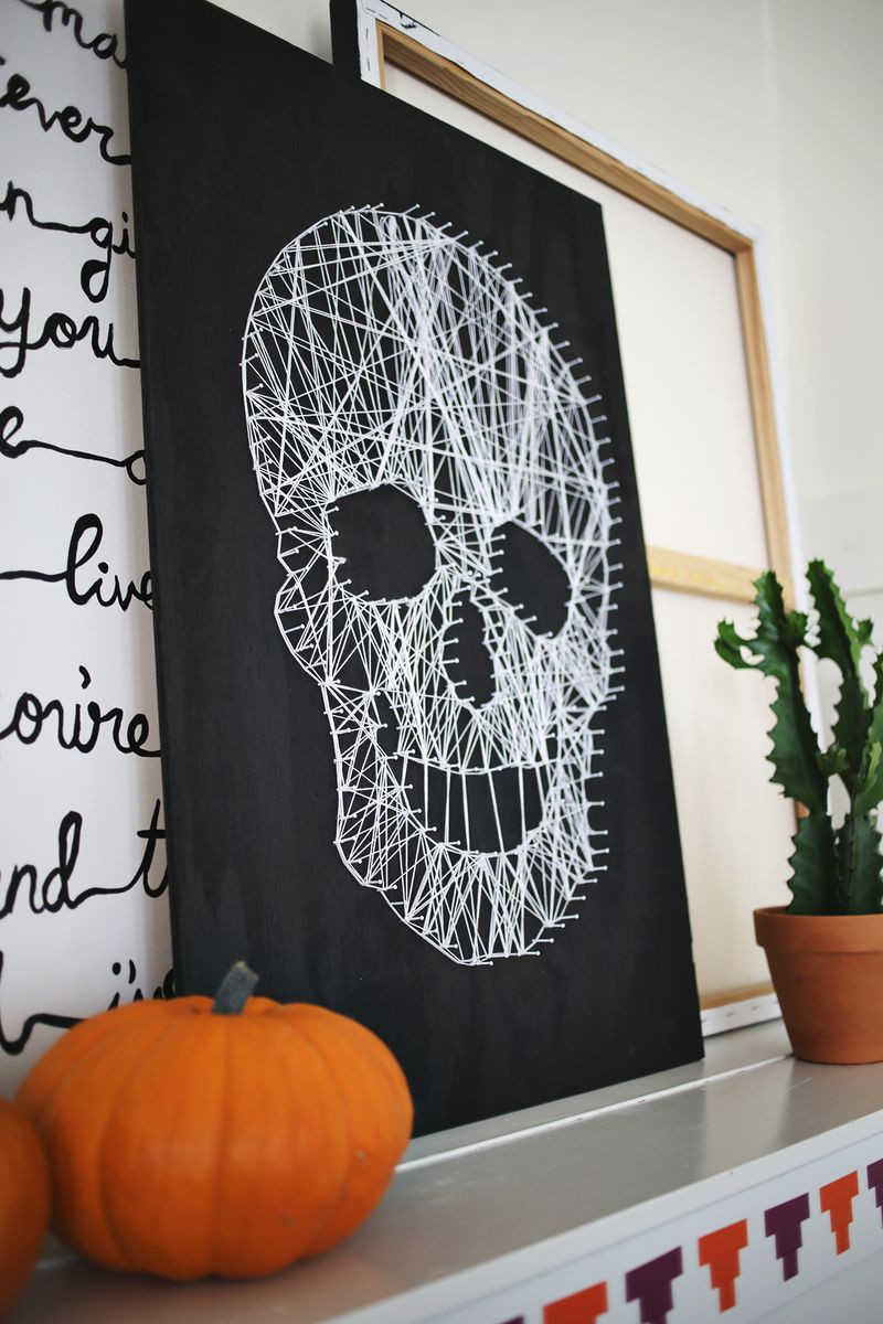 Best ideas about DIY Halloween Decor
. Save or Pin Make Your Own Skull String Art – A Beautiful Mess Now.