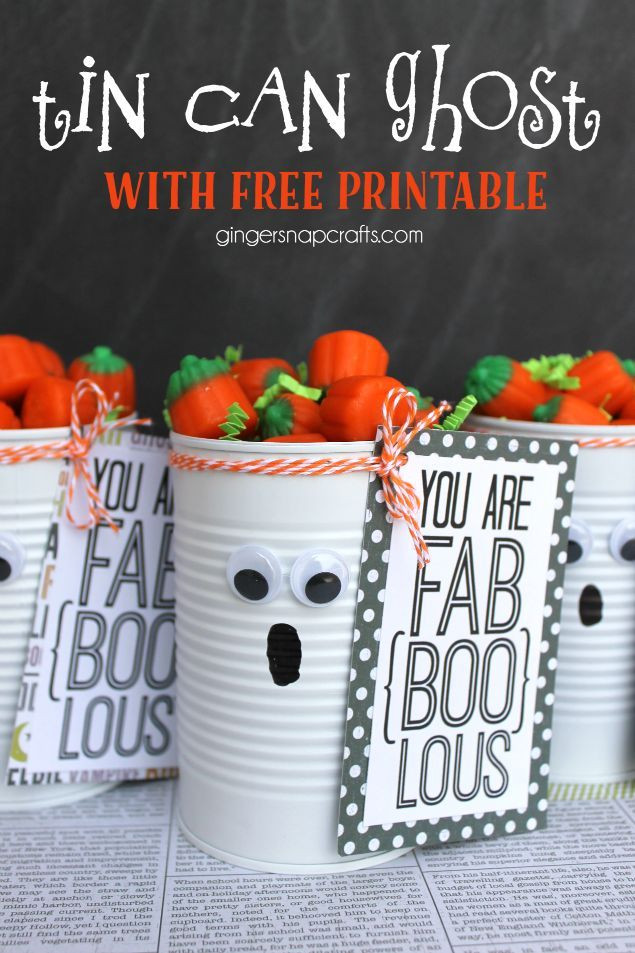 Best ideas about DIY Halloween Gifts
. Save or Pin Tin Can Ghost Halloween Gift PINS I LOVE Now.