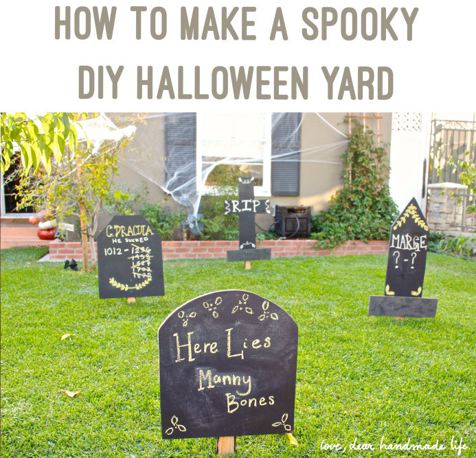 Best ideas about DIY Halloween Tombstones
. Save or Pin How to Make a Spooky DIY Halloween yard Dear Handmade Life Now.