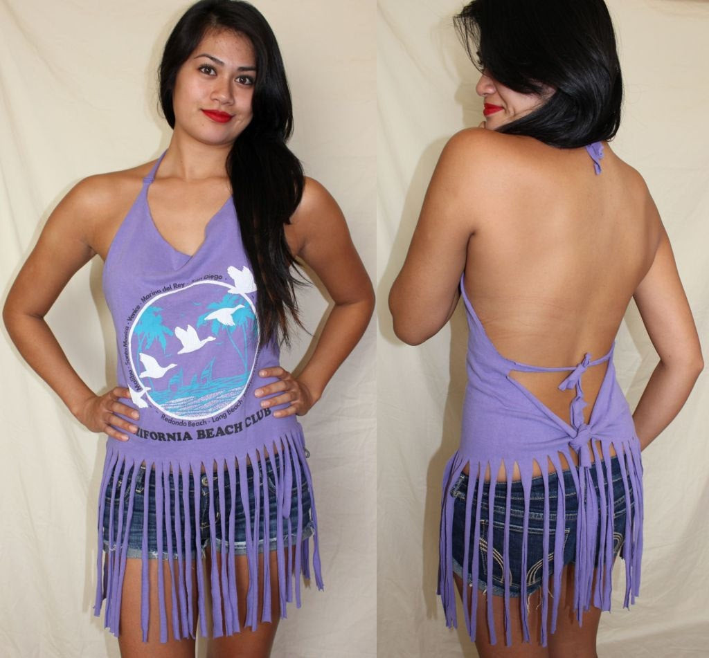Best ideas about DIY Halter Top
. Save or Pin vtg 80s diy FRINGE HALTER TOP california beach cover up Now.