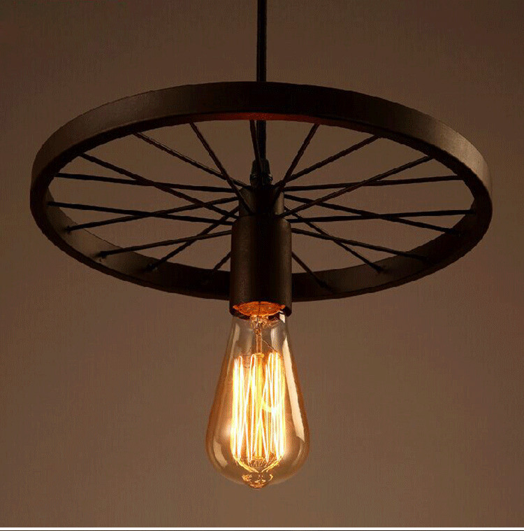 Best ideas about DIY Hanging Light Fixture
. Save or Pin Loft Retro DIY Industrial Iron Wheel Vintage Ceiling light Now.