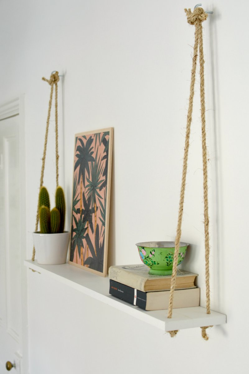 Best ideas about DIY Hanging Shelves
. Save or Pin DIY easy rope shelf Now.