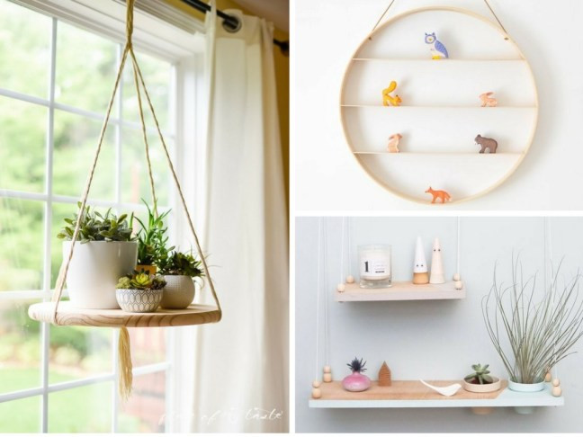Best ideas about DIY Hanging Shelves
. Save or Pin 22 DIY Hanging Shelves To Maximize Storage in a Tiny Space Now.