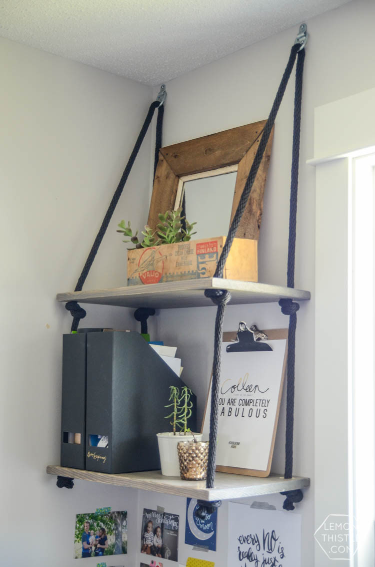 Best ideas about DIY Hanging Shelves
. Save or Pin DIY Hanging Shelves and Farewell fice Lemon Thistle Now.