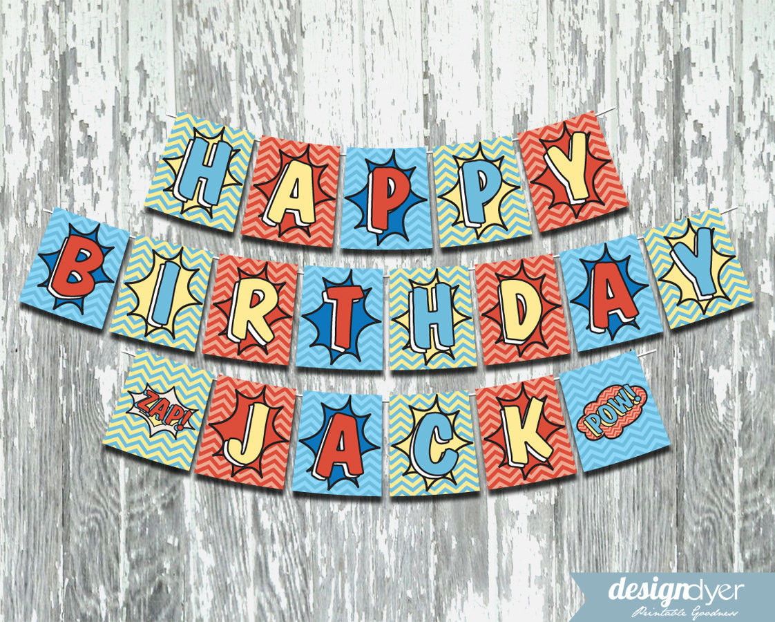 Best ideas about DIY Happy Birthday Banner
. Save or Pin Superhero Printable Happy Birthday DIY Party Banner Now.
