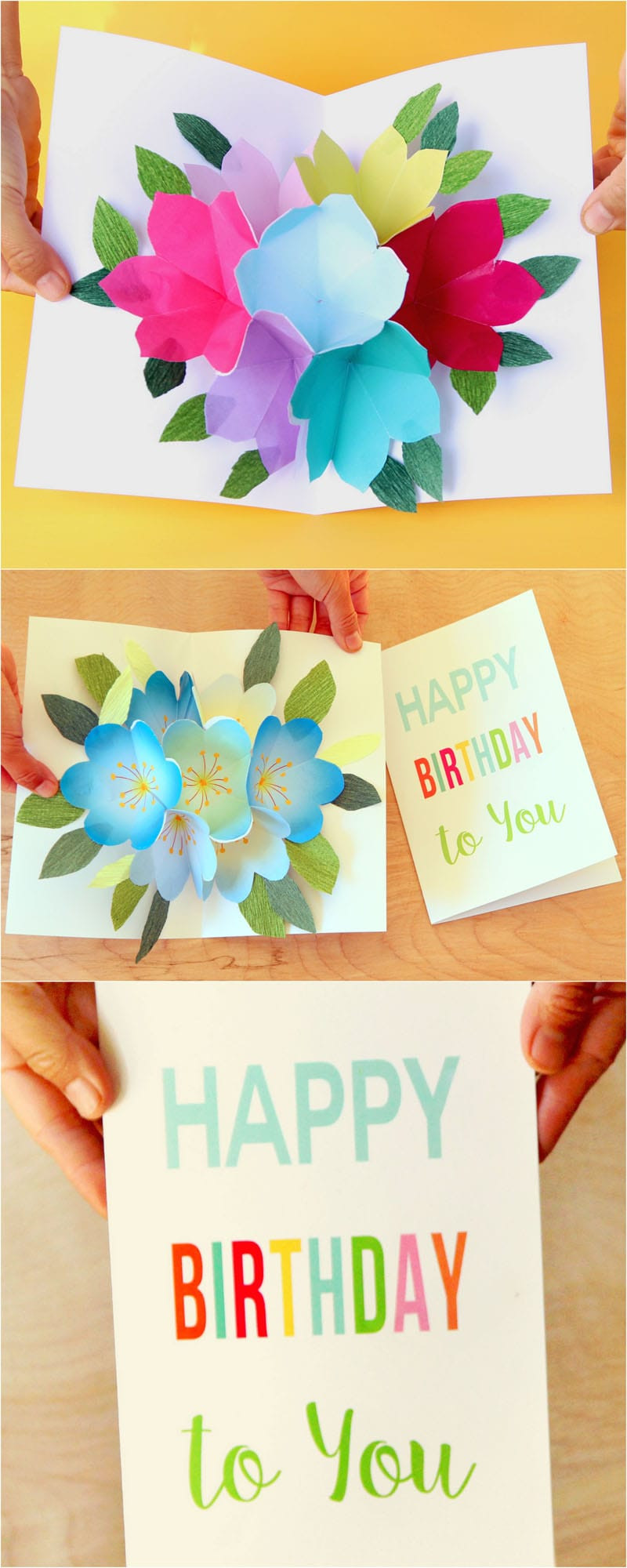 Best ideas about Diy Happy Birthday Card
. Save or Pin Free Printable Happy Birthday Card with Pop Up Bouquet A Now.