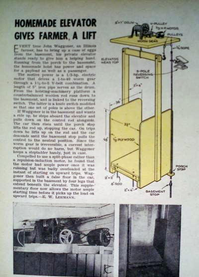 Best ideas about DIY Home Elevators
. Save or Pin How to Build a PERSONAL ELEVATOR Homemade LIFT HOIST 1946 Now.