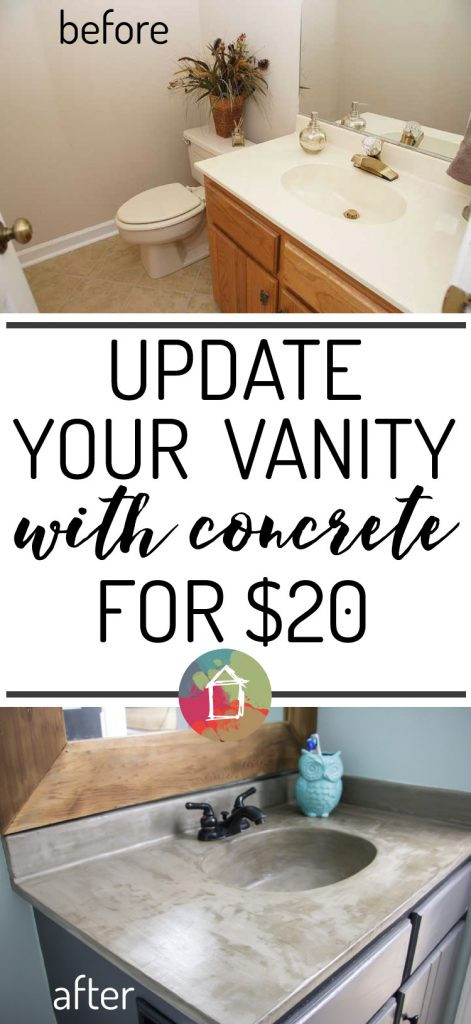 Best ideas about DIY Home Renovations
. Save or Pin DIY Vanity Makeover using Concrete Overlay Now.