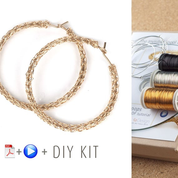 Best ideas about DIY Hoop Earrings
. Save or Pin BOHO HOOP Earrings Pattern DIY Kit Crochet earrings Jewelry Now.
