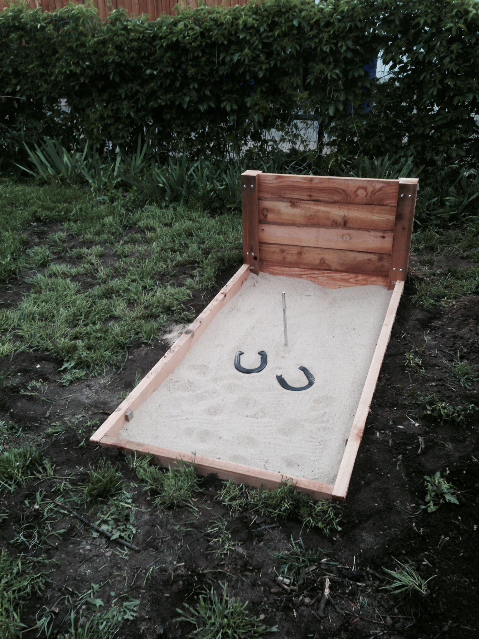 Best ideas about DIY Horseshoe Pit
. Save or Pin Horse shoe pit my husband built this weekend for our Now.