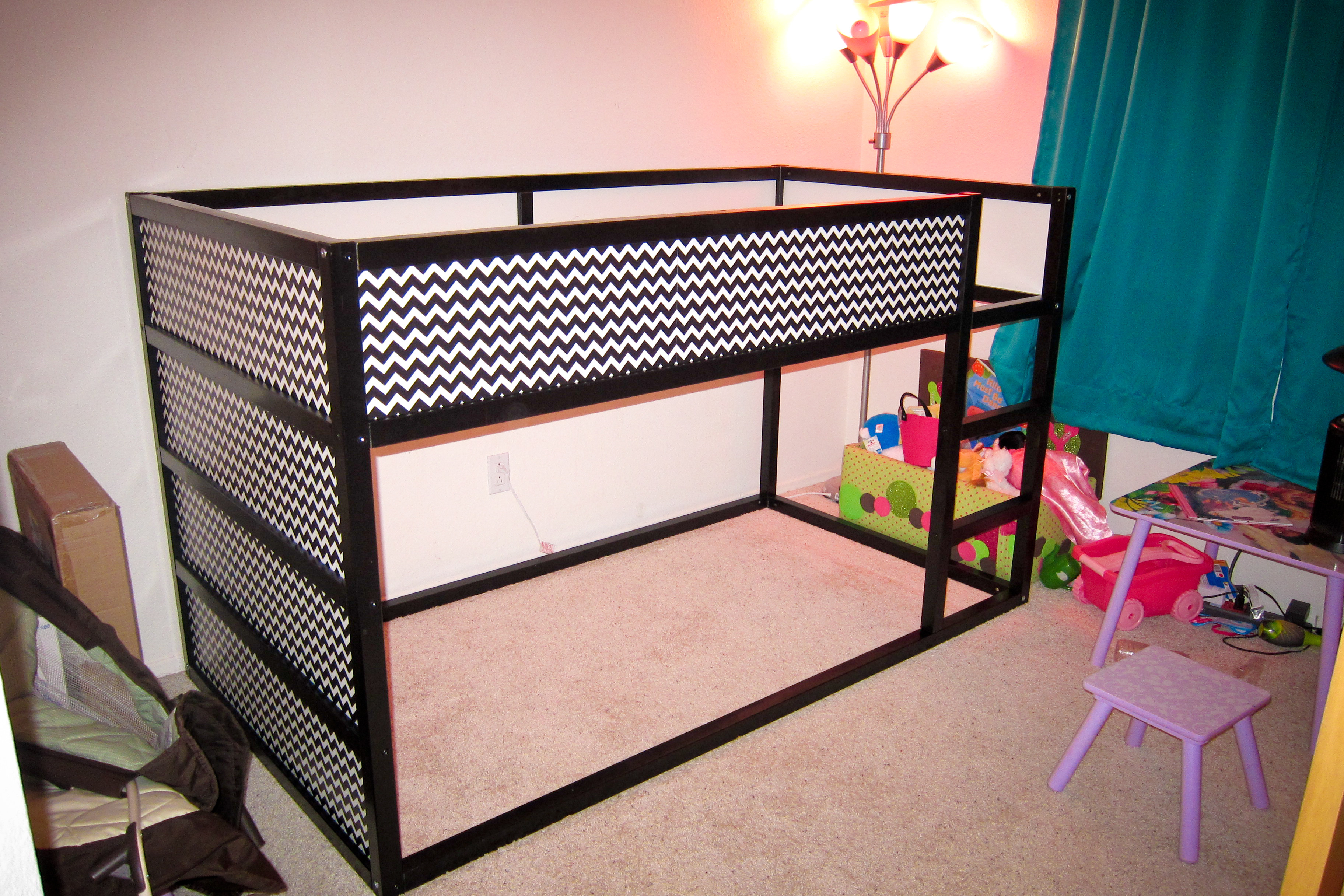 Best ideas about DIY Ikea Bed
. Save or Pin DIY Chevron Ikea Kura Bed Hack Now.