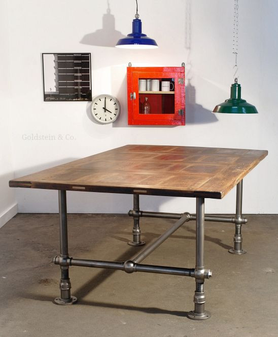Best ideas about DIY Industrial Pipe Desk
. Save or Pin Industrial Pipe Leg Table with Distressed Oak Paneled Top Now.