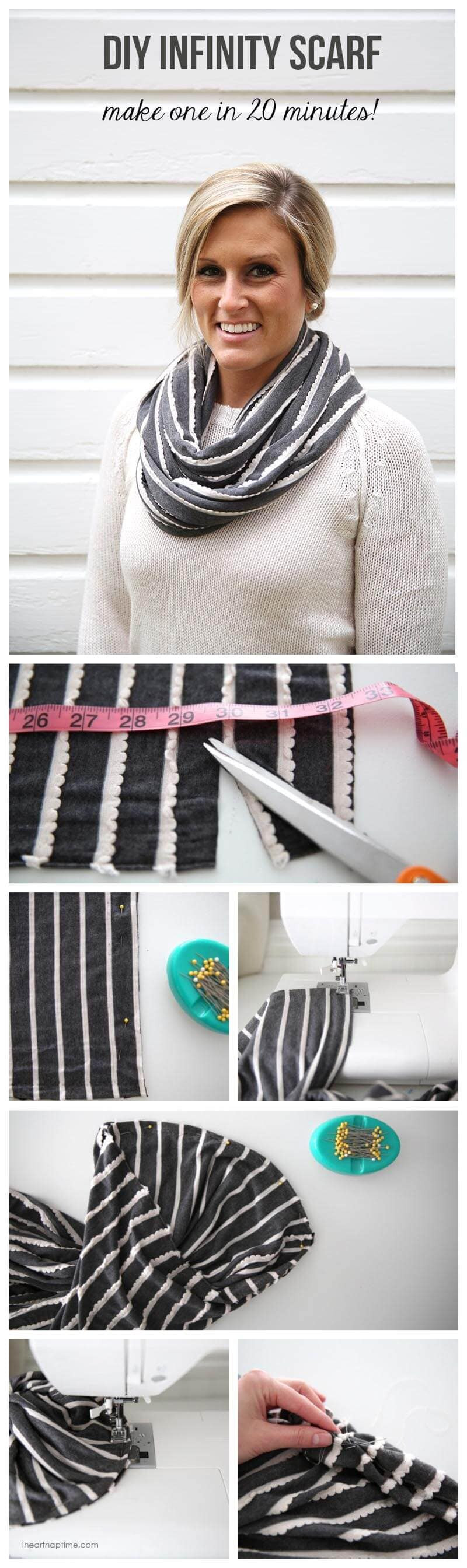 Best ideas about DIY Infinity Scarf
. Save or Pin DIY infinity scarf tutorial I Heart Nap Time Now.