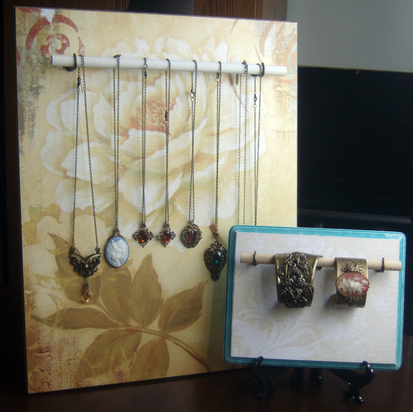 Best ideas about DIY Jewelry Display
. Save or Pin Peacock Tres Chic DIY Jewelry Display made with wood and Now.