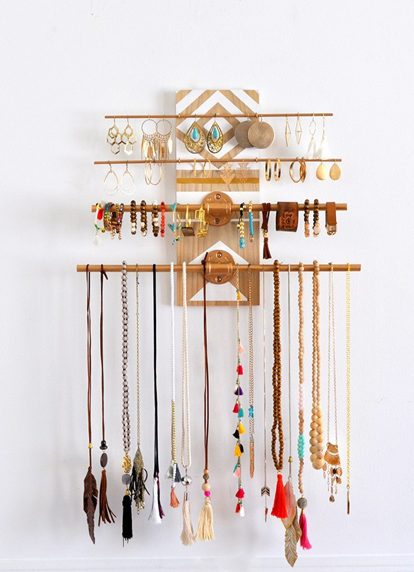 Best ideas about DIY Jewelry Organizer Wall
. Save or Pin DIY Geometric Industrial Wall Jewelry Organizer • Made in Now.