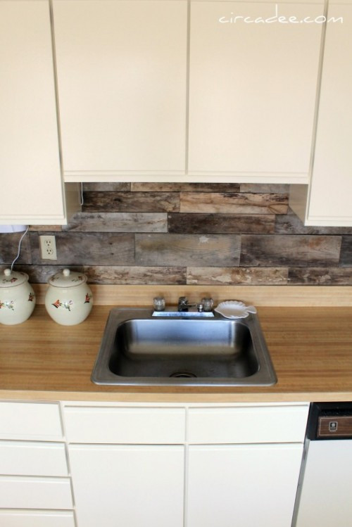 Best ideas about DIY Kitchen Backsplash On A Budget
. Save or Pin Cheap DIY Rustic Kitchen Backsplash Shelterness Now.