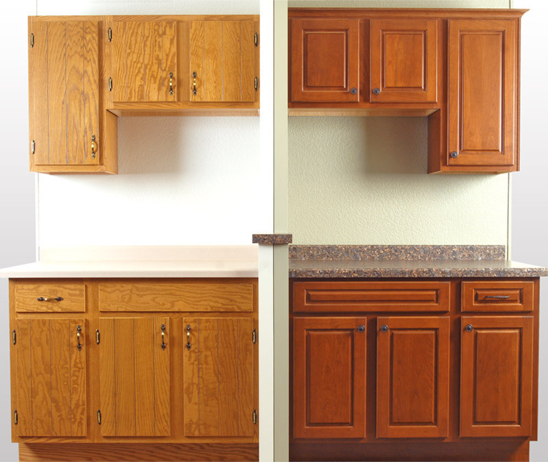 Best ideas about DIY Kitchen Cabinet Resurfacing
. Save or Pin Before & After Showroom Cabinet Refacing Display Now.